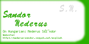 sandor mederus business card